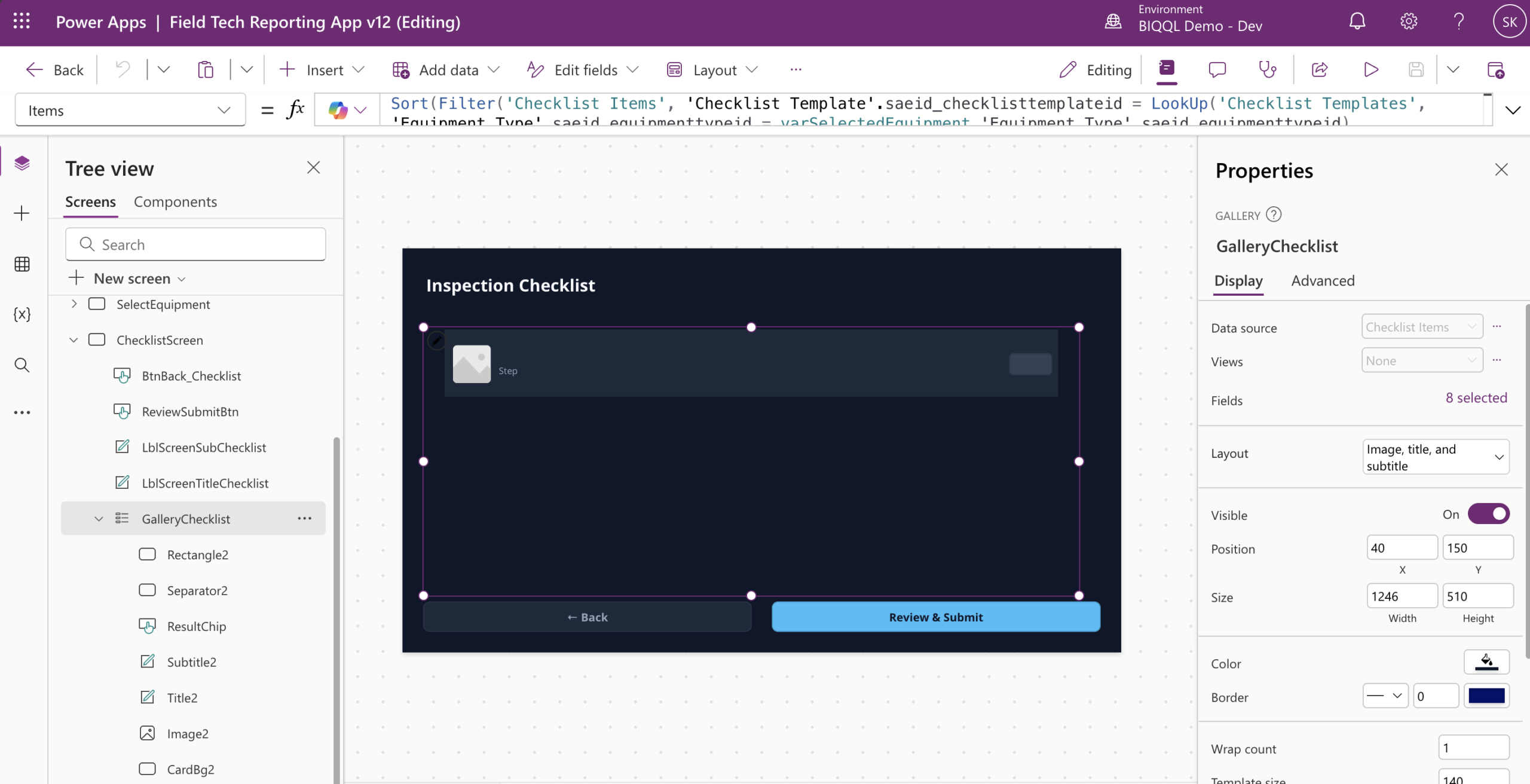 Screen 3 — Checklist